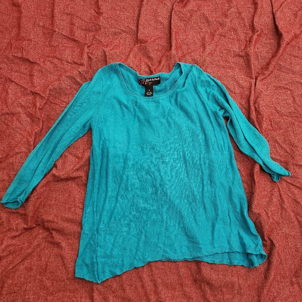 Teal Long Sleeve Women's Top